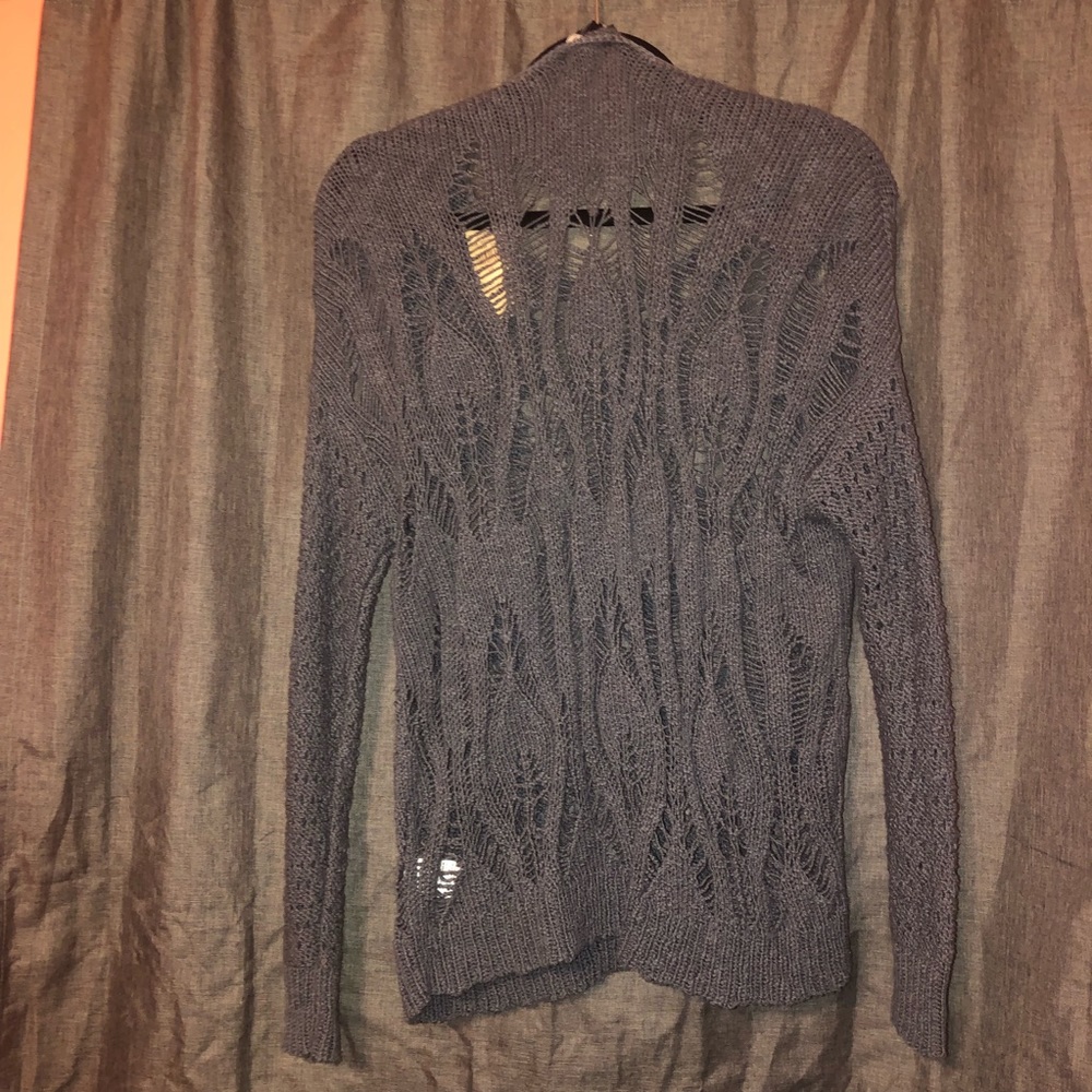 AMERICAN EAGLE CHARCOAL GREY DISTRESSED SWEATER - Picture 5 of 5